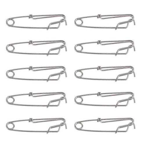 Κλιπ ψαρέματος Snap Long Fishing Clips Ανοξείδωτο Connector S για ψάρεμα στη θάλασσα - 10 τεμάχια