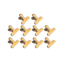 Verpakking van 10 chipszakclips, roestvrij staal, 7,6 cm (3 inch), zware zakclips, geschikt voor keuken en kantoor.