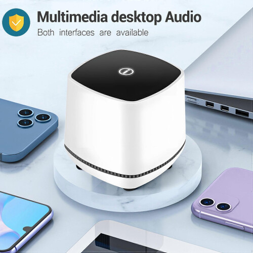 Mini Desktop Speaker USB Powered and 3.5mm Audio Input Wired Computer Audio compatible with PC/Smart Phone and T