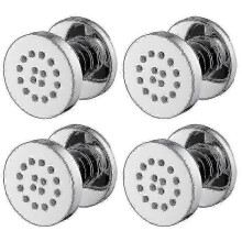 Conjunto de chuveiro de spa cromado de 4 peças com jatos de corpo e função de massagem tipo chuva.