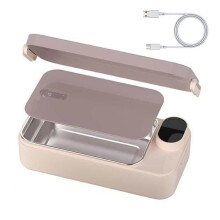 (Cameo Pink) 2026 Hot!! USB rechargeable heated bento box for car USB rechargeable, portable heating. Daily Commute Essential
