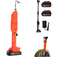 Cordless Electric Weeder with Telescopic Pole, Dual Mode Garden Cultivator Tool for Soil Loosening and Weeding