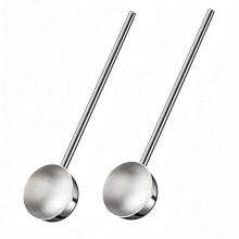 Kleine soeplepel van roestvrij staal met diepe lepel en schenktuit, 57 ml, lange steel, juslepels compatibel met K