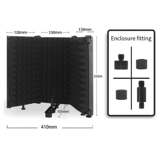 Adjustable 3 Panel Microphone Isolation Shield Foldable Studio Recording Mic Filter Mic Sponge Sound 1