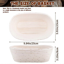 Oval Bread Proofing Basket, Handmade Banneton Bread Proofing Basket Brotcompatible withm with Bread Lame, Dough