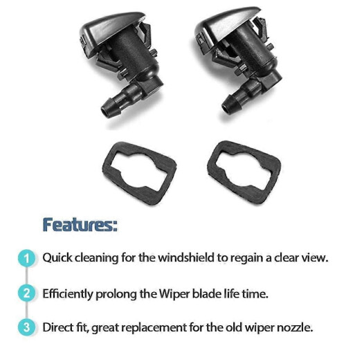 Front Windshield Gasket Nozzle Kit Replacement compatible with Car Nozzle Windshield Washer 2