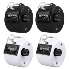 Packung mit 4 Handzählern, 4-stellige Zahlenanzeige, mechanische Handzählgeräte, Pitch-Zähler