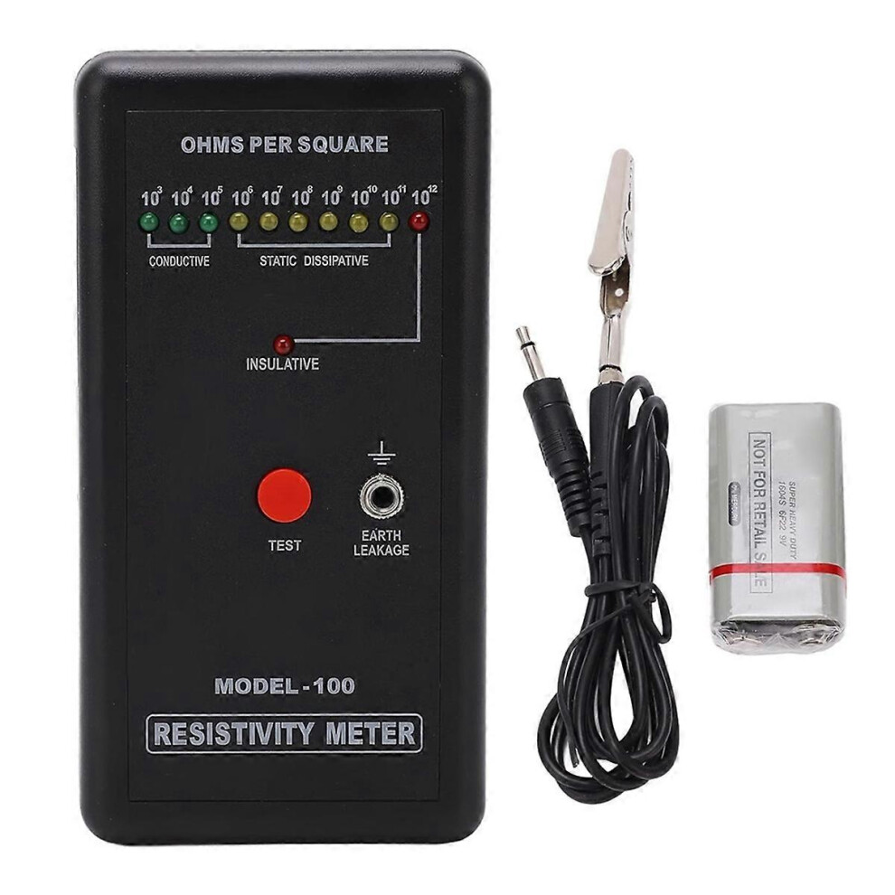 Surfaces Resistance Tester, Handheld Electrostatic Static Resistivity Meter, Electricity Tester Meas 3776811558685