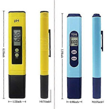 Kit 2 em 1 com medidor de qualidade da água, medidor de pH e medidor de TDS, com faixa de medição de 0 a 14,00 pH e 0 a 9990 ppm.