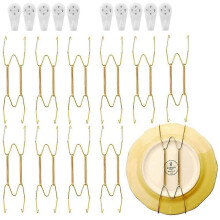 Ganci per piatti in acciaio inox compatibili con pareti Ganci decorativi per piatti compatibili Supporto per esposizione piatti con