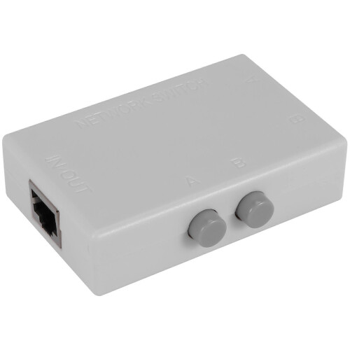 Mini Switch de Rede Ethernet com 2 Portas RJ45, Compartilhamento Manual de Duas Portas