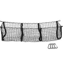 Borsa portaoggetti tascabile per bagagliaio, rete portaoggetti per carichi pesanti, adatta e compatibile con auto, SUV, pickup, cassone, rete nera.