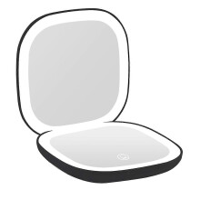 Pocket Magnifying Makeup Mirror with LED Light 3.5 Inches 10X Magnification Double Sided Rechargeabl
