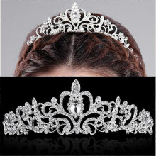 Dww-Crystal Diamond Hair Crown (Silver), Bridal Ball Party Wedding Headband, Bridal Princess Wedding Hair Pan Crown
