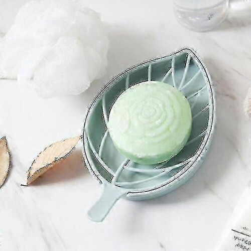 Drain Soap Box Leaf Modeling Soap Holder Bathroom Case Container2pcs-pink 2