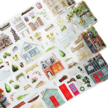 PET-Tape-Set, 4 Rollen Landschaftsephemera kompatibel mit Junk-Journaling, Scrapbooking, Basteln, DIY-Projekte S