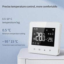 Termostato Wi-Fi Tuya per casa intelligente, regolatore di temperatura alimentato a batteria, compatibile con caldaia a gas, funziona con Voi