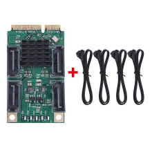 Mini PCI-E SATA 4 Portas SATA III 6G Mini Placa Controladora PCI Express SATA3.0 Mini PCI Express SSD Ada