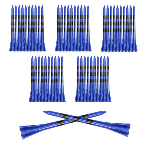 Conjunto de 50 pinos de golfe de plástico com 5 pontas para reduzir o atrito. Pinos de golfe de plástico de 3-1/4 polegadas. Acessório de golfe.
