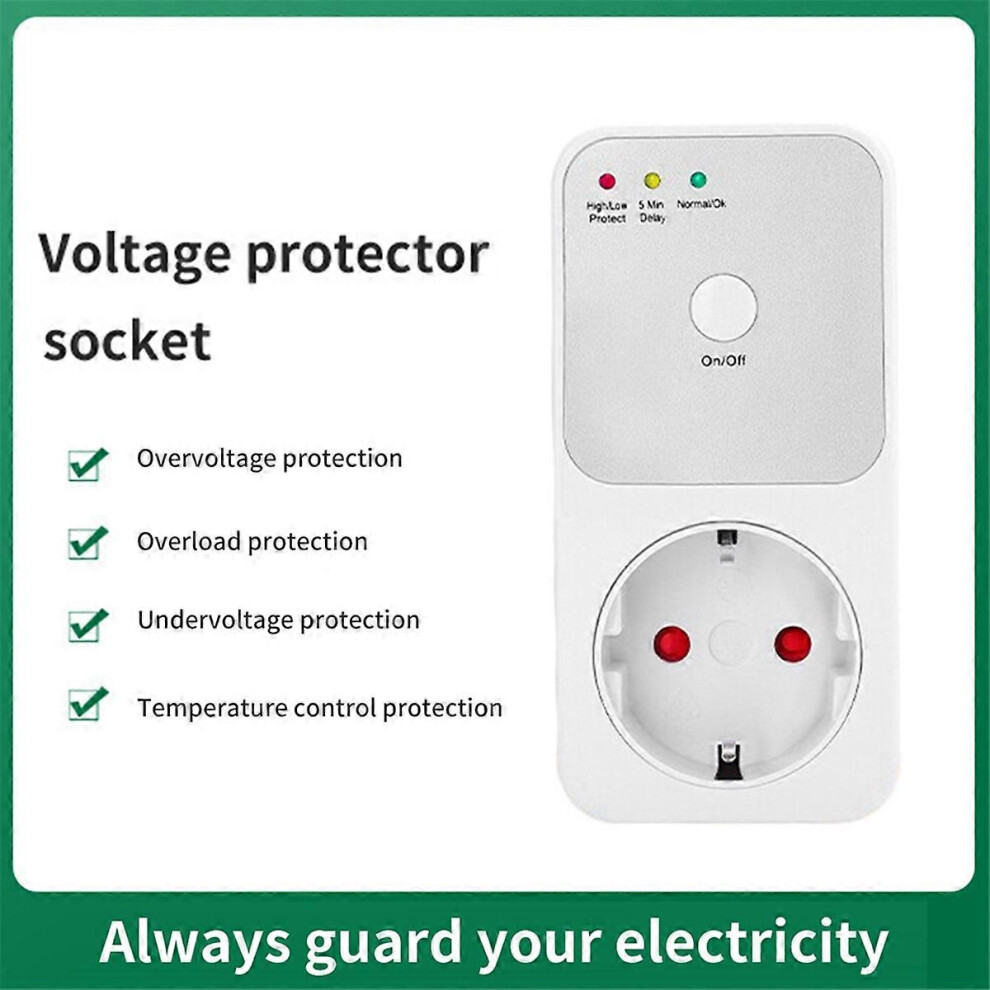 Protector Voltage Relay Electrical Socket, Refrigerator Voltage Protector Multifunctional Compatible With Home A 3408588971908