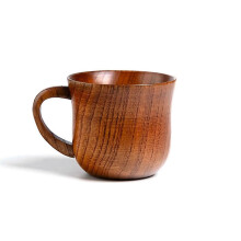 Houten beker, massief houten beker, massief houten water- en theekopje, geschikt voor keuken en woonkamer.