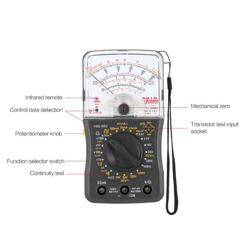 High Precision Mini Handheld Analog Multimeter Voltmeter Ammeter Resistance Continuity Capacitance D 1