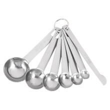 Stainless Steel Measuring Spoons Cups Set, Small Tablespoon, Teaspoons, Set 6 with Bonus Leveler, fo
