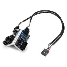 Moederbord USB 2.0 9-pins header 1 naar 4 uitbreidingshub splitter adapter converter 30 cm 9-pins intern