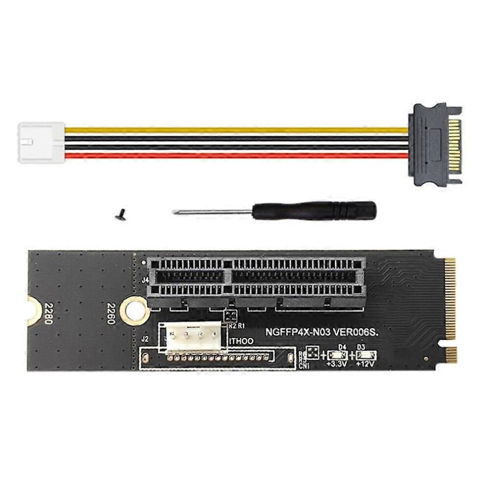 Ngff M.2 To Pci-E 4X X1 Riser Card M2 Nvme To Pcie X4 With Led Voltage Indicator Compatible With Gpu Btc Mining Gold 3374828834152