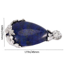 Pingente feminino em forma de gota d'água com lágrimas de anjo e pedras semipreciosas -