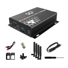 Adattatore wireless da USB 3.0 a NGFF M.2 B-Key, 1 slot per scheda SIM, 4 antenne e custodia con cavo USB, compatibile con 5G 4