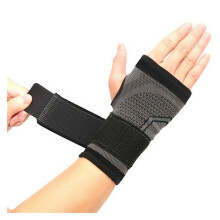 1PCS Black Adjustable Wrist Support Brace for Gym Fitness Weightlifting, Breathable Elastic Compression Wrap, Large Size