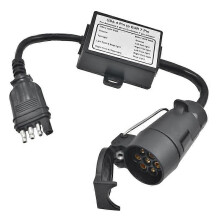 Trailer Connector USA 4-Pin Flat Plug to European7-Pin Connector 4 to 7 Trailer Light Converter Circ