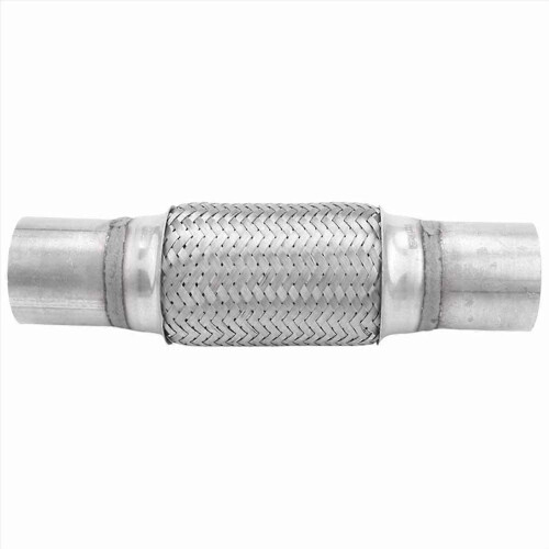 Tubo flexível de escape em aço inoxidável com dupla trança, 2 x 6 polegadas, com terminais de 10 polegadas de comprimento. 2