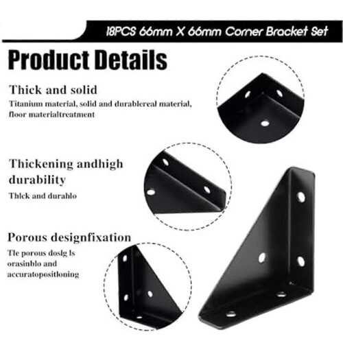 Angle Bracket, Metal Angle Bracket, Triangular Shelf Bracket, Corner Table Connector compatible with Bed, Table 2