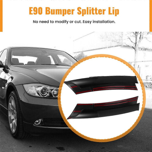 Compatível com BMW Série 3 E90 E91 320I 330I 2005-2008 - Difusor de ângulo do para-choque dianteiro - Protetor de spoiler 2