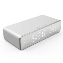 Wireless Charger Time Alarm Clock LED Digital Thermometer Earphone Phone Chargers Fast Charging Dock