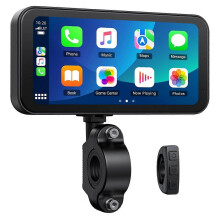 Tela CarPlay para motocicleta, CarPlay sem fio e Android Auto com suporte de design, tela sensível ao toque de 6,25 polegadas N