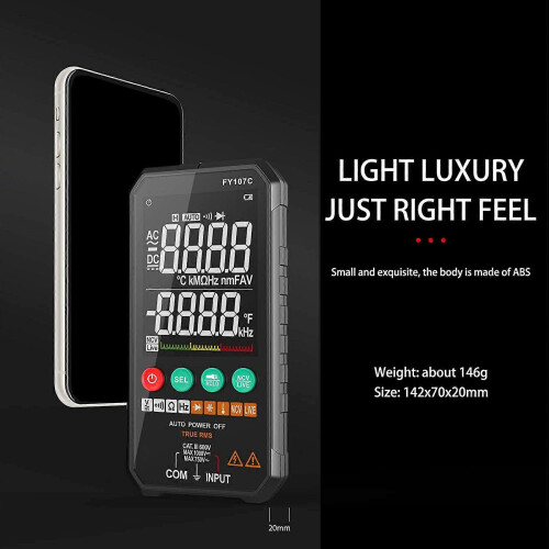 Digital Multimeter 6000 Counts True RMS Voltage Resistance Capacitance Frequency Continuity Diode NC 2