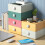 Green Desktop Drawer Storage Box, Large Capacity 6