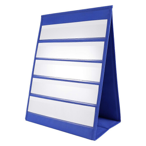 Doppelseitiger, selbsttragender Mini-Pocket-Chart-Ständer kompatibel mit Desktop, individuell oder klein. 2