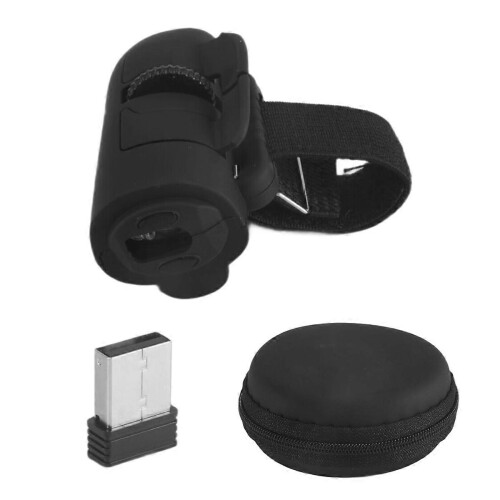 Mini 2.4G Wireless Finger Ring Mouse Ergonomic Handheld Optical Travel Mice(Black) 2