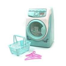 Kids Mini Simulation Light Electric Washing Machine Basket Pretend Play Toy Set