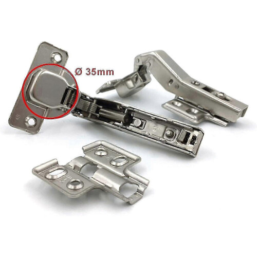 35mm 45 Soft Close Corner Hinge with Damper compatible with Angular Folding Cupboard Doors Kitchen Set of 4 2