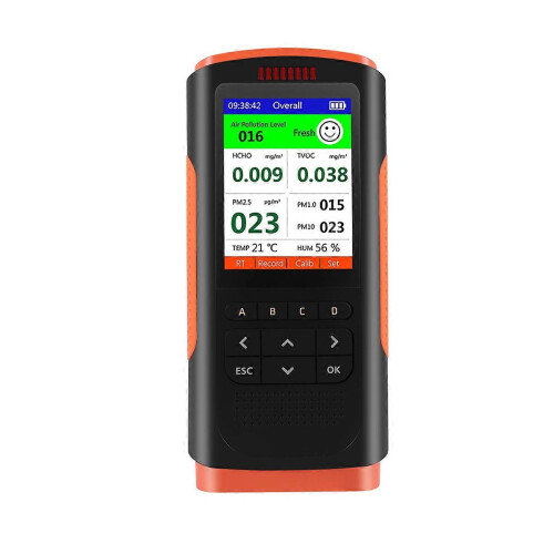 Compatibel met maldehyde detector, luchtkwaliteitsmonitor, PM 2.5 draagbare display luchtvervuilingsmeter, mini stofmeter. 1