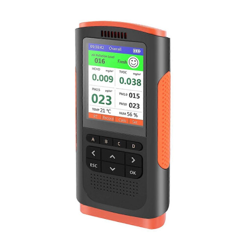 Compatibel met maldehyde detector, luchtkwaliteitsmonitor, PM 2.5 draagbare display luchtvervuilingsmeter, mini stofmeter. 2