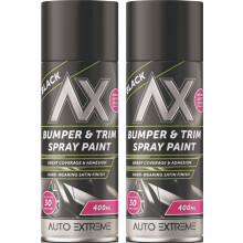 2 x 400ML Black Bumper &Trim Tough Finish Spray Paint Restorer Car Van
