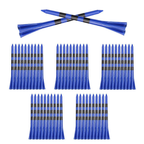 Conjunto de 50 pinos de golfe de plástico com 5 pontas para reduzir o atrito. Pinos de golfe de plástico de 3-1/4 polegadas. Acessório de golfe. 1