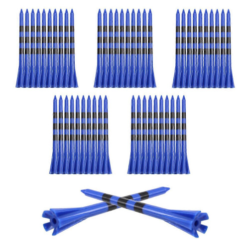 Conjunto de 50 pinos de golfe de plástico com 5 pontas para reduzir o atrito. Pinos de golfe de plástico de 3-1/4 polegadas. Acessório de golfe. 2