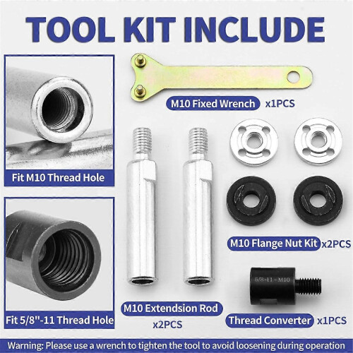 Angle Grinder Extension Pole,M10 Thread Polisher Adapter Pole, Grinder Extension compatible with 100 Type Angle 2